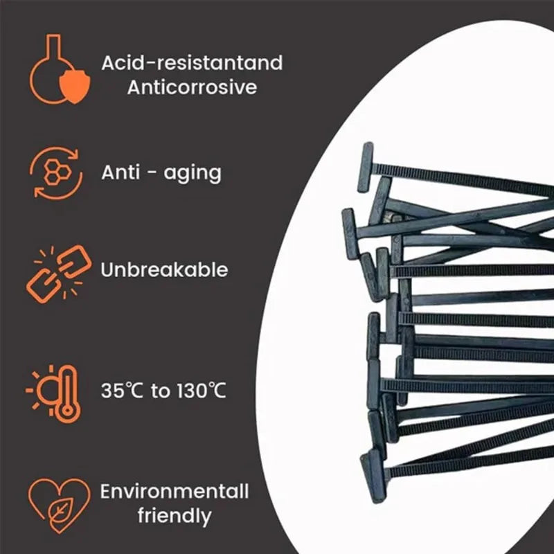 Bridas de Nylon Universales para Autos (Pack de 100 / Alta Resistencia)