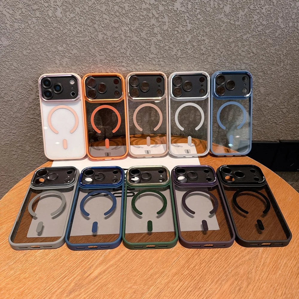 Funda Magnética Transparente Antigolpes para iPhone (Modelos 16 al 17 Pro Max)