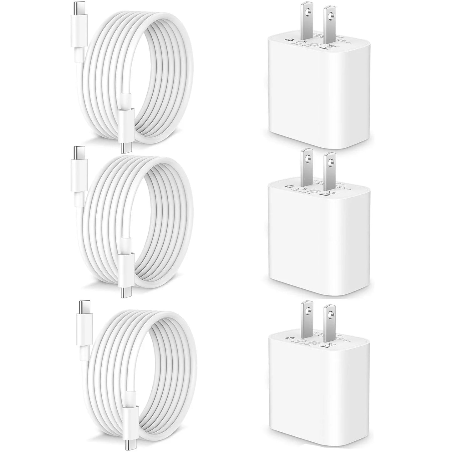Cargador Rápido USB-C PD 30W + Cable C a C | Compatible con iPhone y Samsung