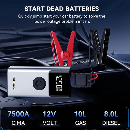 Compresor Portátil + Arrancador de Batería 4 en 1 (150 PSI / 20000 mAh)
